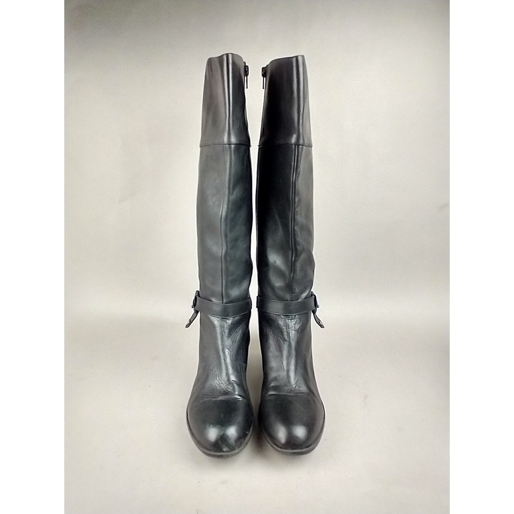 Alfani Berniee Black Leather Tall Riding Boots‎ StepFlex Knee High Womens 10M - Picture 3 of 12